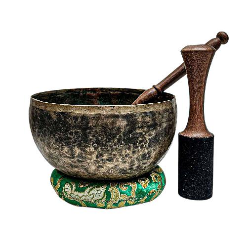 [rare Find], [kopre], Buddhist Hand Beaten Singing Bowl, Antique Finishing, [select Accessories]
