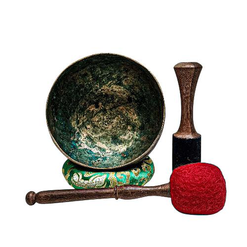 [rare Find], [kopre], Buddhist Hand Beaten Singing Bowl, Antique Finishing, [select Accessories]
