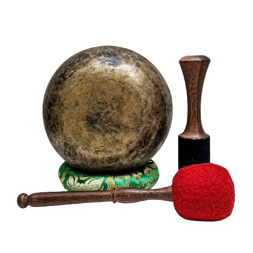 [rare Find], [kopre], Buddhist Hand Beaten Singing Bowl, Antique Finishing, [select Accessories]