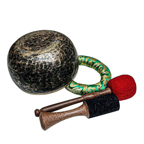 [rare Find], [kopre], Buddhist Hand Beaten Singing Bowl, Antique Finishing, [select Accessories]