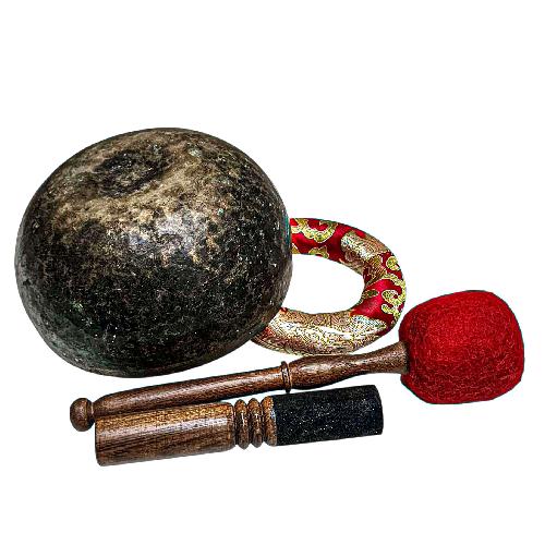 [rare Find], [kopre], Buddhist Hand Beaten Singing Bowl, Antique Finishing, [select Accessories]