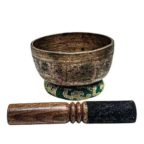 [rare Find], [thadobati], Buddhist Hand Beaten Singing Bowl, Antique Finishing, [select Accessories]
