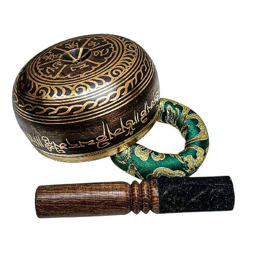 Buddhist Machine Made Singing Bowl, [lingam Bowl] Or Japanese Bowl Carved Inside, [select Accessories]