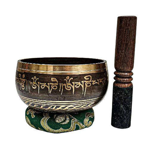 Buddhist Machine Made Singing Bowl, [lingam Bowl] Or Japanese Bowl Carved Inside, [select Accessories]