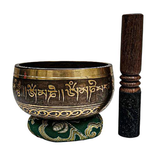 Buddhist Machine Made Singing Bowl, [lingam Bowl] Or Japanese Bowl Carved Inside, [select Accessories]