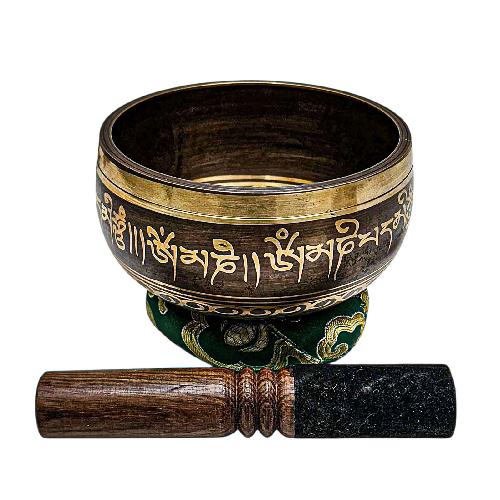 Buddhist Machine Made Singing Bowl, [lingam Bowl] Or Japanese Bowl Carved Inside, [select Accessories]