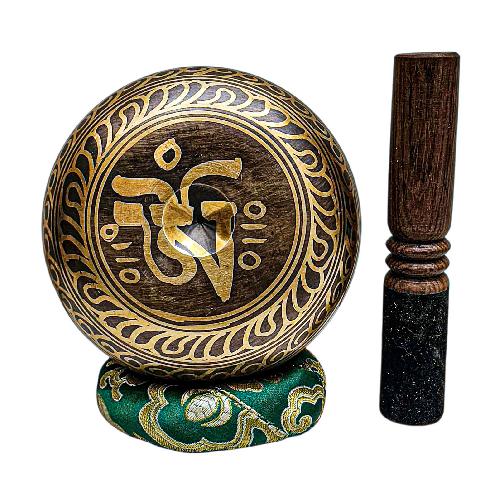 Buddhist Machine Made Singing Bowl, [lingam Bowl] Or Japanese Bowl Carved Inside, [select Accessories]