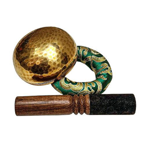 Buddhist Machine Made Singing Bowl, Glossy Finishing, [select Accessories]