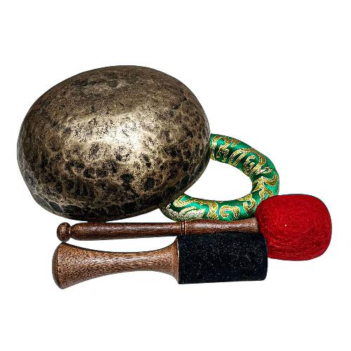 [rare Find], [kopre], Buddhist Hand Beaten Singing Bowl, Antique Finishing, [select Accessories]