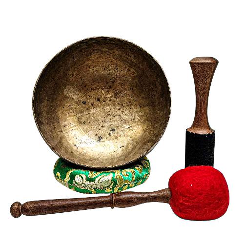[rare Find], [kopre], Buddhist Hand Beaten Singing Bowl, Antique Finishing, [select Accessories]