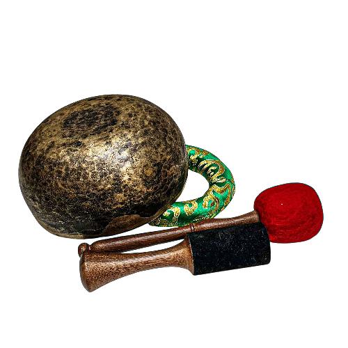[rare Find], [kopre], Buddhist Hand Beaten Singing Bowl, Antique Finishing, [select Accessories]
