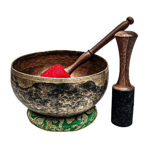[rare Find], [kopre], Buddhist Hand Beaten Singing Bowl, Antique Finishing, [select Accessories]