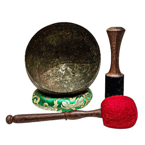 [rare Find], [kopre], Buddhist Hand Beaten Singing Bowl, Antique Finishing, [select Accessories]