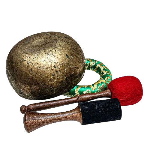[rare Find], [kopre], Buddhist Hand Beaten Singing Bowl, Antique Finishing, [select Accessories]