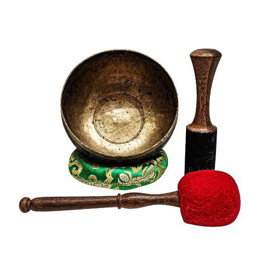 [rare Find], [kopre], Buddhist Hand Beaten Singing Bowl, Antique Finishing, [select Accessories]
