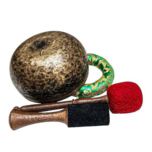 [rare Find], [kopre], Buddhist Hand Beaten Singing Bowl, Antique Finishing, [select Accessories]