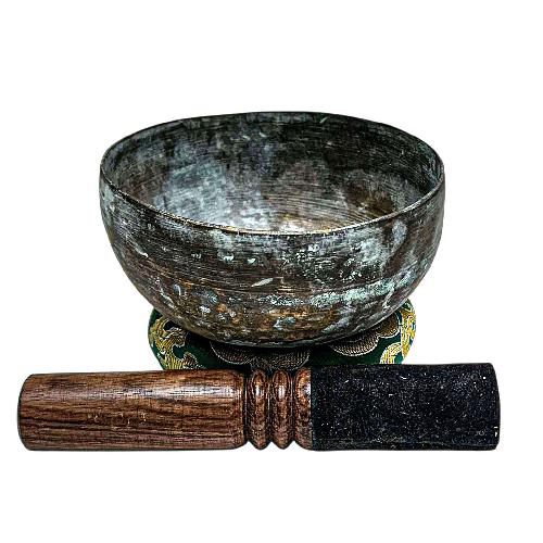 [rare Find], [thado Bati], Buddhist Hand Beaten Singing Bowl, Antique Finishing, [select Accessories]