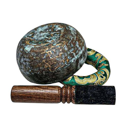 [rare Find], [thado Bati], Buddhist Hand Beaten Singing Bowl, Antique Finishing, [select Accessories]