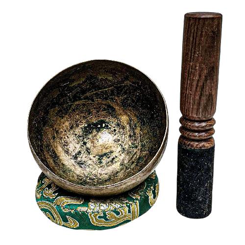 [rare Find], [kopre], Buddhist Hand Beaten Singing Bowl, Antique Finishing, [select Accessories]