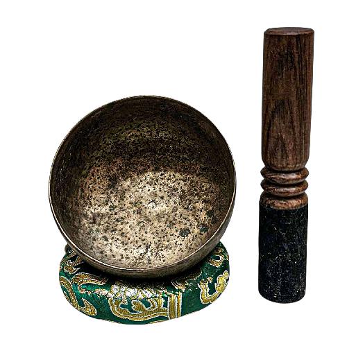 [rare Find], [thadobati], Buddhist Hand Beaten Singing Bowl, Antique Finishing, [select Accessories]