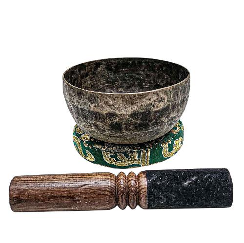 [rare Find], [kopre], Buddhist Hand Beaten Singing Bowl, Antique Finishing, [select Accessories]