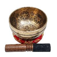 Singing Bowl, Buddhist Hand Beaten, With Fine Etching Carving, [vajrasattva], [select Accessories]