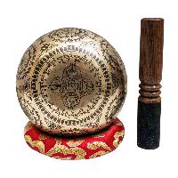 Singing Bowl, Buddhist Hand Beaten, With Fine Etching Carving, [vajrasattva], [select Accessories]