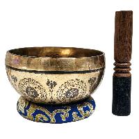 Singing Bowl, Buddhist Hand Beaten, With Fine Etching Carving, [chenrezig], [select Accessories]