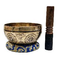 Singing Bowl, Buddhist Hand Beaten, With Fine Etching Carving, [white Tara], [select Accessories]
