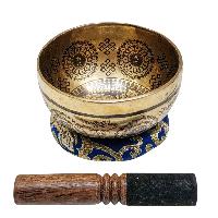 Singing Bowl, Buddhist Hand Beaten, With Fine Etching Carving, [white Tara], [select Accessories]