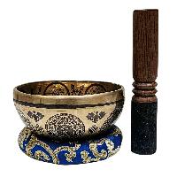Singing Bowl, Buddhist Hand Beaten, With Fine Etching Carving, [amitabha Buddha], [select Accessories]