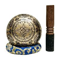 Singing Bowl, Buddhist Hand Beaten, With Fine Etching Carving, [amitabha Buddha], [select Accessories]