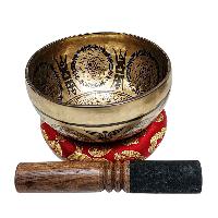 Singing Bowl, Buddhist Hand Beaten, With Fine Etching Carving, [], [select Accessories]
