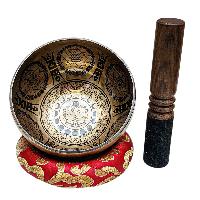 Singing Bowl, Buddhist Hand Beaten, With Fine Etching Carving, [], [select Accessories]