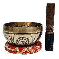 Singing Bowl, Buddhist Hand Beaten, With Fine Etching Carving, [seven Chakra], [select Accessories]