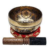 Singing Bowl, Buddhist Hand Beaten, With Fine Etching Carving, [seven Chakra], [select Accessories]