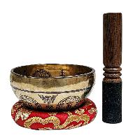 Singing Bowl, Buddhist Hand Beaten, With Fine Etching Carving, [samantabhadra], [select Accessories]