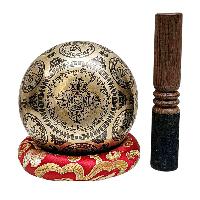 Singing Bowl, Buddhist Hand Beaten, With Fine Etching Carving, [samantabhadra], [select Accessories]