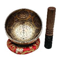 Singing Bowl, Buddhist Hand Beaten, With Fine Etching Carving, [samantabhadra], [select Accessories]