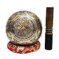 Singing Bowl, Buddhist Hand Beaten, With Fine Etching Carving, [samantabhadra], [select Accessories]
