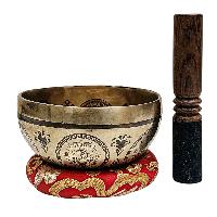 Singing Bowl, Buddhist Hand Beaten, With Fine Etching Carving, [samantabhadra], [select Accessories]