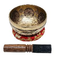 Singing Bowl, Buddhist Hand Beaten, With Fine Etching Carving, [samantabhadra], [select Accessories]