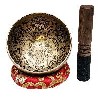 Singing Bowl, Buddhist Hand Beaten, With Fine Etching Carving, [samantabhadra], [select Accessories]
