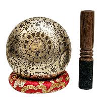 Singing Bowl, Buddhist Hand Beaten, With Fine Etching Carving, [samantabhadra], [select Accessories]