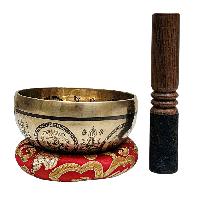 Singing Bowl, Buddhist Hand Beaten, With Fine Etching Carving, [samantabhadra], [select Accessories]