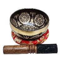 Singing Bowl, Buddhist Hand Beaten, With Fine Etching Carving, [flower], [select Accessories]