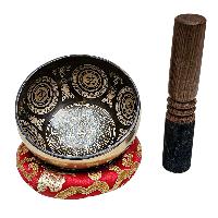 Singing Bowl, Buddhist Hand Beaten, With Fine Etching Carving, [flower], [select Accessories]