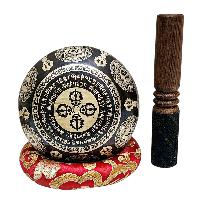Singing Bowl, Buddhist Hand Beaten, With Fine Etching Carving, [sri Yantra], [select Accessories]