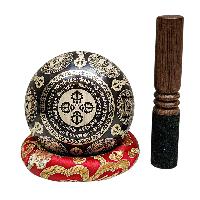 Singing Bowl, Buddhist Hand Beaten, With Fine Etching Carving, [endless Knot], [select Accessories]
