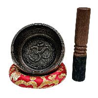 Buddhist Machine Made Singing Bowl, [mantra] Carved Inside, [select Accessories]